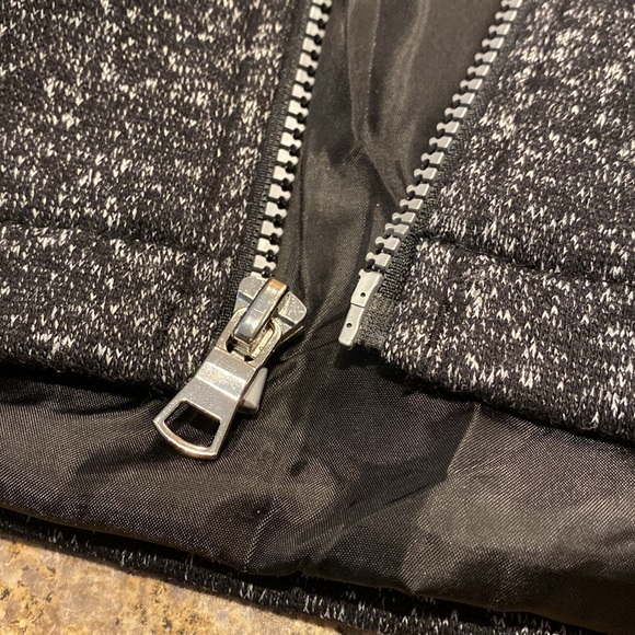 NWT Croft & Barrow Black Tweed Lined Zip Up Hooded Jacket or Coat Large - Picture 14 of 14